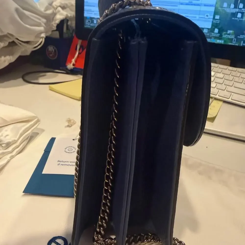 Gucci Interlocking G Blue Leather Shoulder Bag